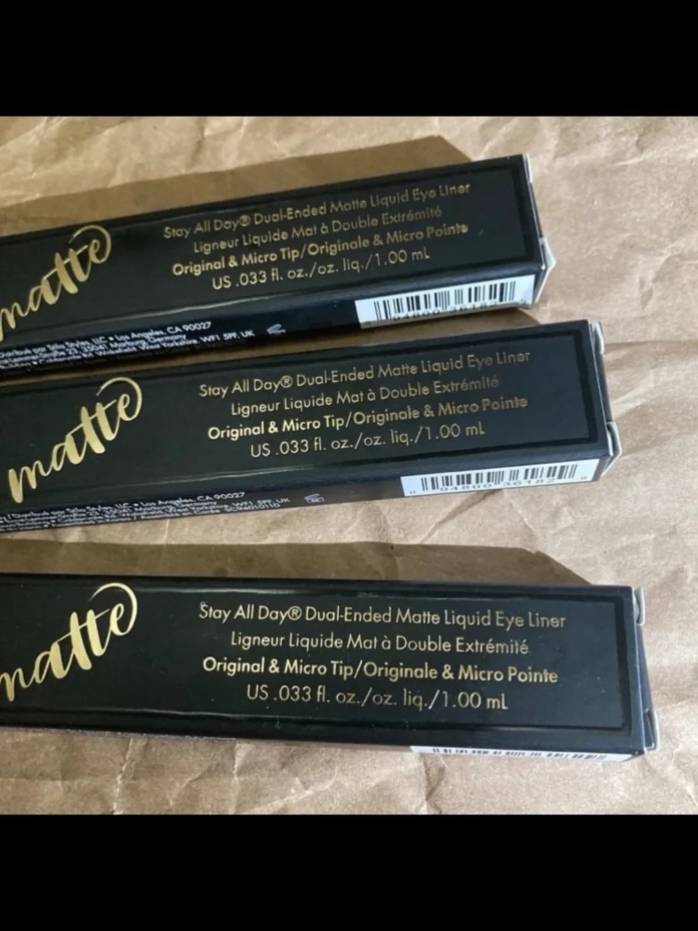 3 x STILA MATTE STAY ALL DAY DUAL ENDED LIQUID EYELINER